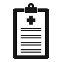 Medical clipboard icon, simple style vector