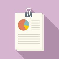 Audit pie chart icon, flat style vector