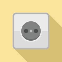 Home power socket icon, flat style vector