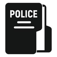 icono de carpeta de estación de policía, estilo simple vector
