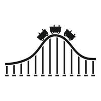 Roller coaster train icon, simple style vector