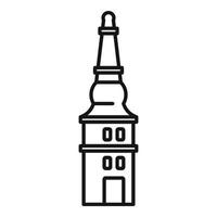 icono histórico de la torre de riga, estilo de esquema vector