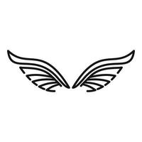 icono de alas de pájaro, estilo de contorno vector