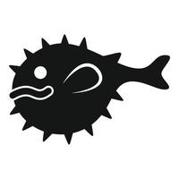 Japanese spike fish icon, simple style vector