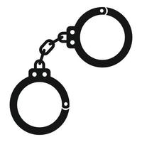 Prosecutor handcuffs icon, simple style vector