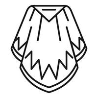 Mexican poncho icon, outline style vector