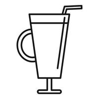 icono de bebida latte, estilo de esquema vector