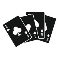 icono de cartas de juego de fortuna, estilo simple vector