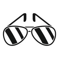 Policeman sunglasses icon, simple style vector