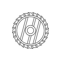 Saw circular wheel icon, outline style vector