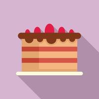 Protein cake icon, flat style vector