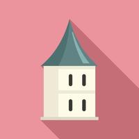 icono de la torre del castillo de riga, estilo plano vector