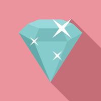 icono de diamante de juego brillante, estilo plano vector