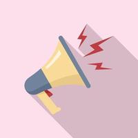 Deadline megaphone icon, flat style vector