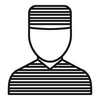 Prison man icon, outline style vector