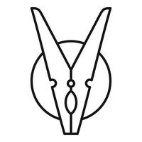 Clothes pin peg icon, outline style vector