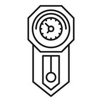 Hour pendulum clock icon, outline style vector