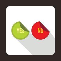 Yes and No sticker icon, flat style vector