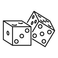 Casino dices icon, outline style vector