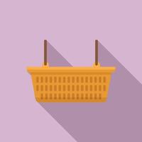 Shop basket icon, flat style vector