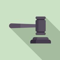 Judge gavel icon, flat style vector