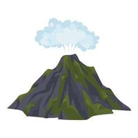 Volcano icon, cartoon style vector