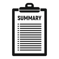 Company summary icon, simple style vector