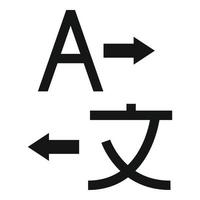 icono de traductor, estilo simple vector