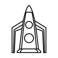 Rocket icon, outline style vector