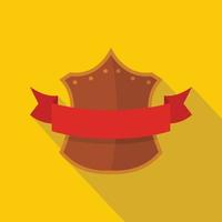 Badge king icon, flat style vector