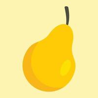 Yellow pear icon, flat style vector