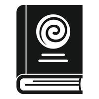 icono de libro de hipnosis, estilo simple vector