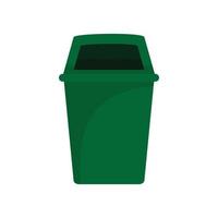 Green park garbage can icon, flat style vector