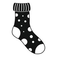 Textile sock icon, simple style vector