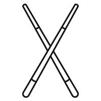 Chopsticks icon, outline style vector