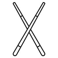 Chopsticks icon, outline style vector