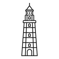 Warning lighthouse icon, outline style vector