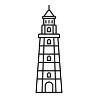 Warning lighthouse icon, outline style vector