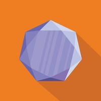 Pentagonal precious stone icon, flat style. vector