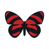 Red striped butterfly icon in flat style vector