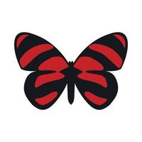 Red striped butterfly icon in flat style vector