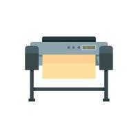 icono de plotter de impresora, estilo plano vector