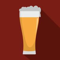 Glass of beverage icon, flat style. vector