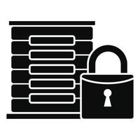 Protected server icon, simple style vector