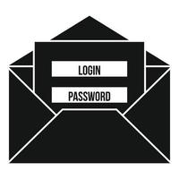 Email login password icon, simple style vector