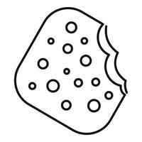 Bite biscuit icon, outline style vector