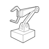 Robotic arm icon, outline style vector