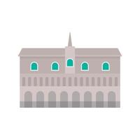 Historical building in city icon, flat style vector