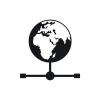 Globe icon, simple style vector