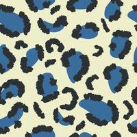 fondo de leopardo sin costuras en tonos azules sobre un fondo beige vector